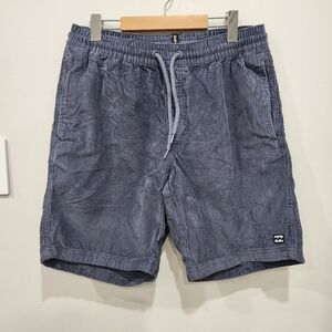 Vintage Billabong Corduroy Shorts Mens M Blue Gray Drawstring Surf Skate Y2K